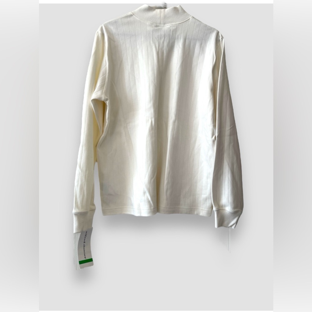 Alfred Dunner Women’s Mock Neck Sweatshirt Cream Floral Heart to Heart Sz L NWT - Picture 4 of 7